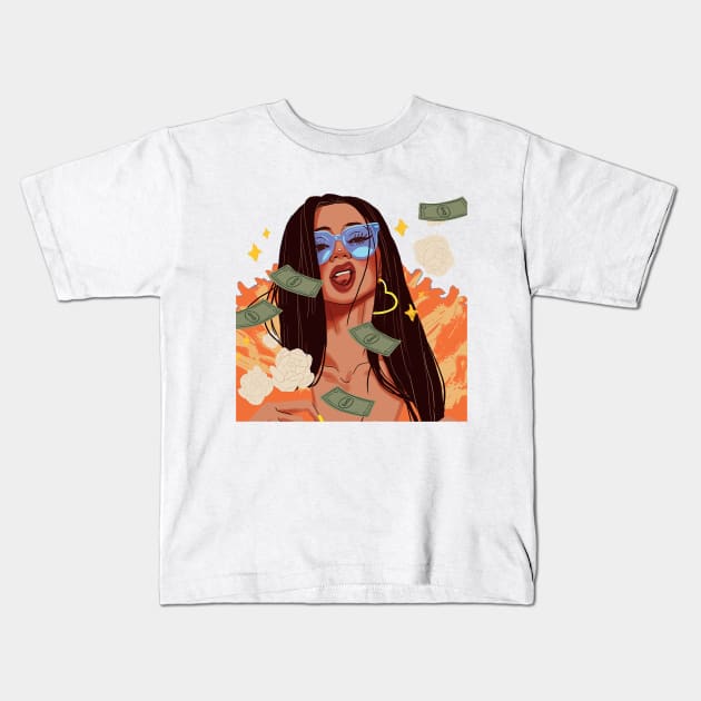 cardi b awesome Kids T-Shirt by weenoliumco